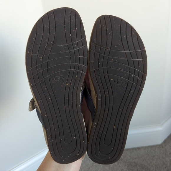 UGG Gypsy Grey Leather Sandal sz 8
